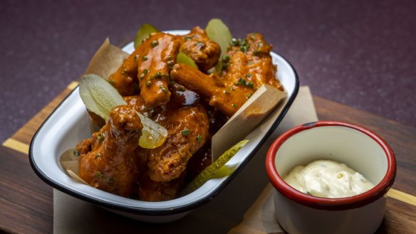 The pub's spicy chicken wings.