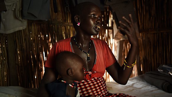 Keeping malnutrition at bay is  a major problem for mothers and their children, such as Martha Nyambol, 28, and her seven-month-old baby Nyall Koang.