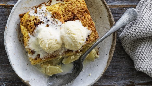 Brown bread and apple pudding.