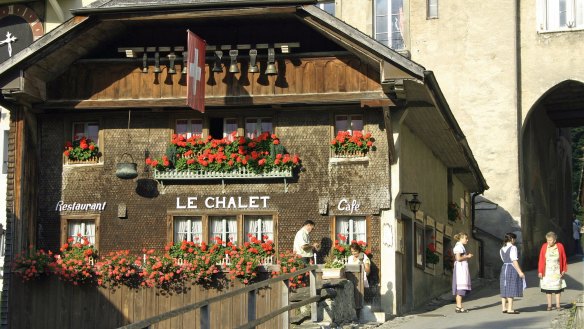 Le Chalet, one of Gruyeres many restaurants.