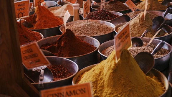 The main drawcard at Valley View is the heady pyramids of fresh-ground spices.