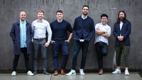 Culinary director Sebastien Lutaud (left), 'bread geek' Brendon Woodward, head chef Billy Hannigan, general manager Lucas Christofle, bar manager Colin Tam and sommelier Shun Eto.