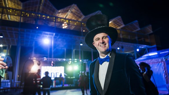 Chief Minister Andrew Barr at the Mad Hatters party at Westside. 