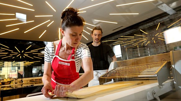 Kate Reid inside her new Lune Croissanterie premises in Fitzroy.