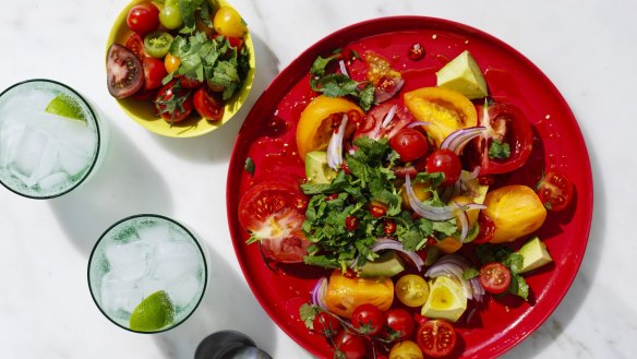 Tomato and avocado salad.