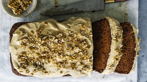 Go gluten-free with Helen Goh's buckwheat carrot cake with buckwheat praline.