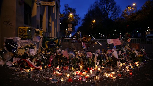 A memorial honouring those killed by terrorists including the 89 killed in the Bataclan attack grows in Paris.