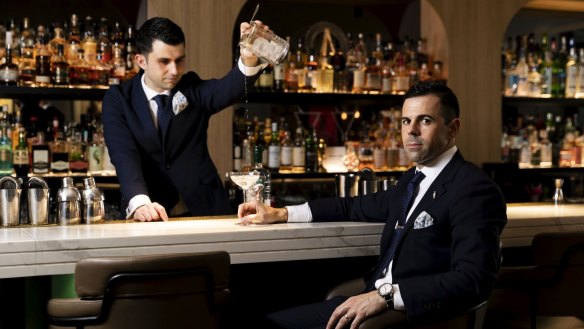 Agostino Perrone (on right) and Giorgio Bargiani of London's Connaught Bar.