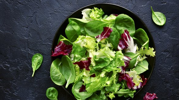 Dress a green salad just before serving to avoid limp leaves.