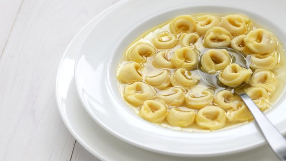 Italian classic: tortellini in brodo.
