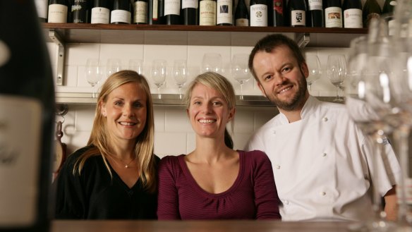 Restaurant manager Clara Davidson, left, with Jane and Jeremy Strode at Bistrode in Surry Hills. 