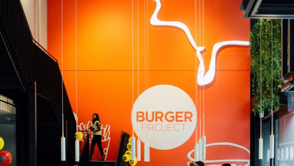 Reaching new heights: The Burger Project on Bourke street is two storeys.