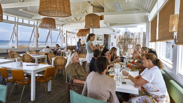 Tiki vibes inside The Surf Deck in Collaroy.