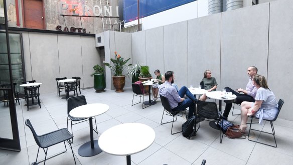 The terrace at Marameo Restaurant, soon to take over a neighbouring car park. 