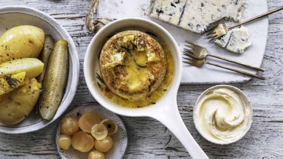 #adulting: Baked camembert with boiled potatoes becomes a respectable dinner with a green salad and a glass of chardonnay.