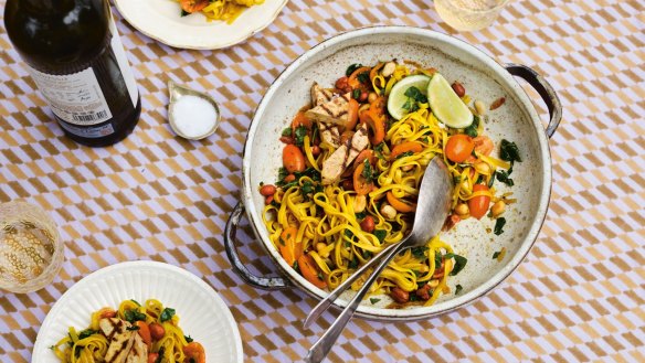 Sweet, sour, salty and spicy: This colourful noodle dish uses flavours of the Thai dish som tum.