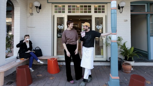 Samantha Dean and Alberto Dalbosco at Fiore Bread in McMahons Point.