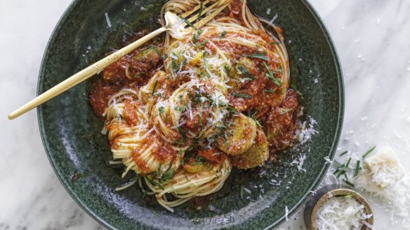 Double tomato spaghetti.