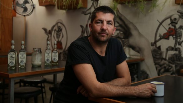 Paul Aron, owner of El Publico restaurant and bar and Mary Street Bakery; photographed in El Publico, Beaufort Street, Highgate, Perth, WA; 7th April 2016, by Philip Gostelow Hospitality