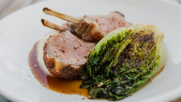 Go-to dish: Griffith butcher lamb rack, braised cos and morels.