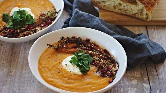 Toasted seeds and pomegranate add crunch. 