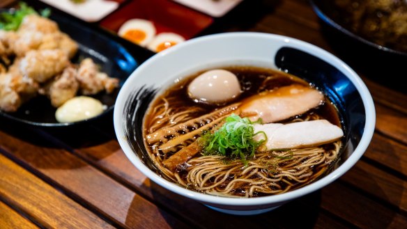 Katsuo (bonito) ramen, with egg.