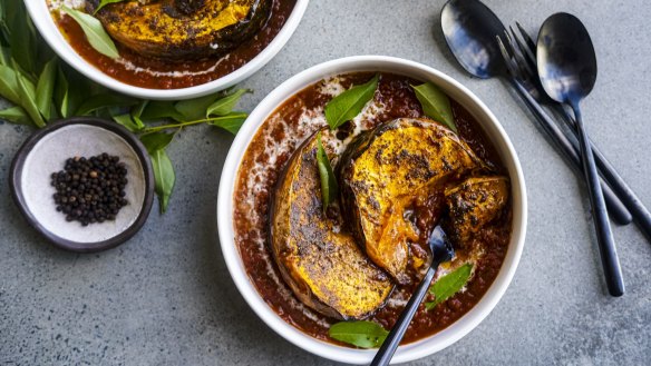 Garam masala and black pepper pumpkin curry.