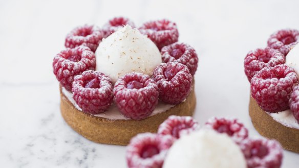 Cyril Lignac's raspberry tarts.