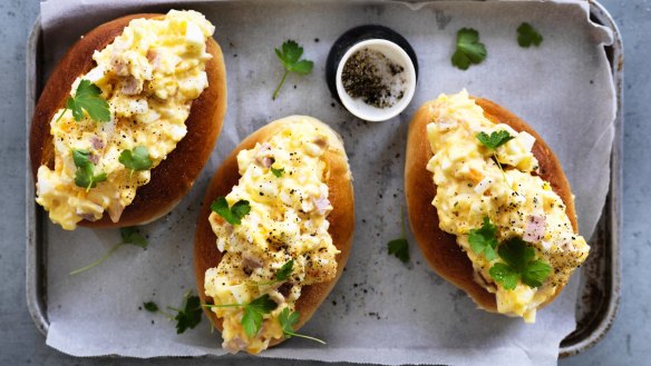 Family-friendly carbonara sandwiches.