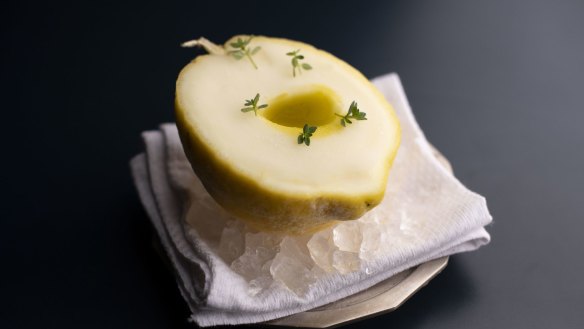 Frozen lemon with olive oil.