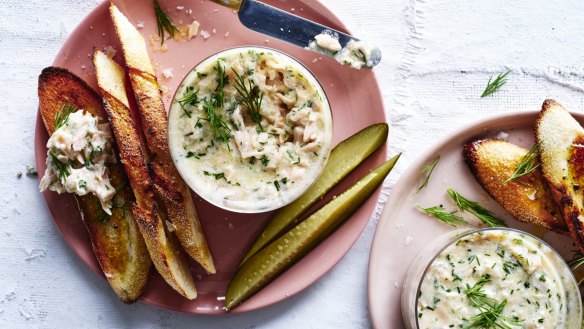 Salmon and dill rillettes.