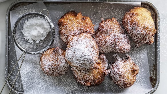 Julia Busuttil NishimuraÃ¢ÂÂs Apple and ricotta frittelle.
For Good Food story about eating well on a $15 a meal budget
Photography by William Meppem (photographer on contract, no restrictions)