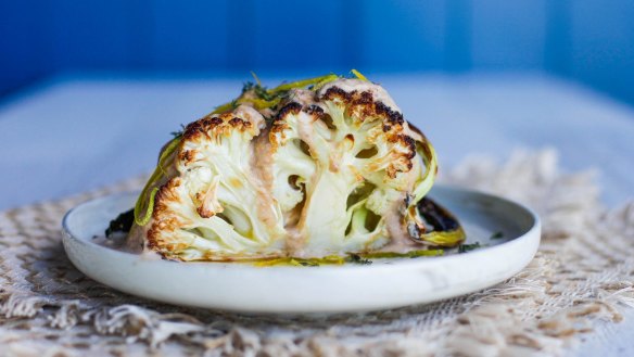 Chef Somer Sivrioglu's roasted cauliflower with citrus, thyme and walnut tarator.