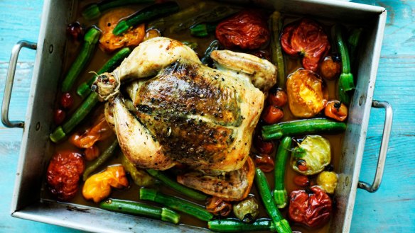 Rachel Khoo's herb butter roast chicken (