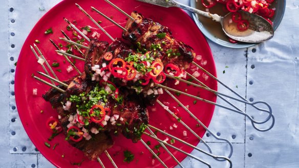 Adam Liaw's Filipino pork skewers.