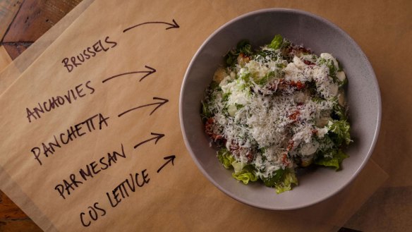Cafe Parker's Brussels sprout caesar salad comes with a yoghurt-based dressing.