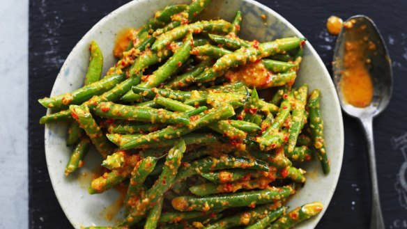 Green beans in coconut cream.