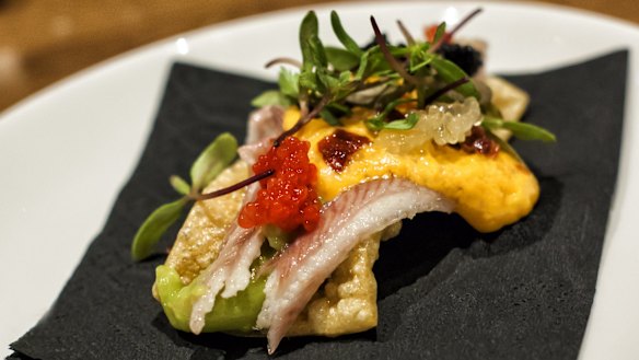 A pintxo at a Pamplona bar.