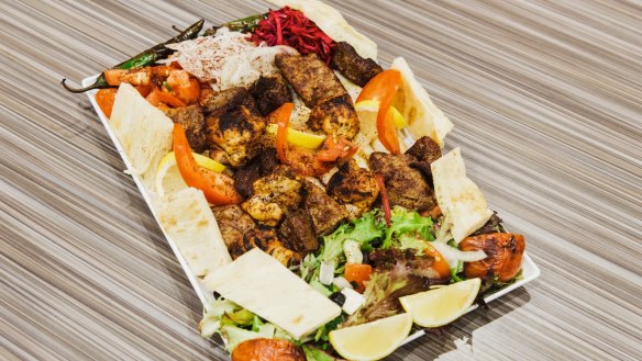 The mixed shish plate. 