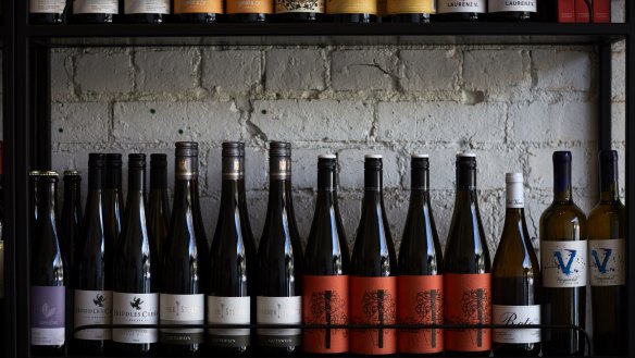 A selection of wines at Marion in Fitzroy.