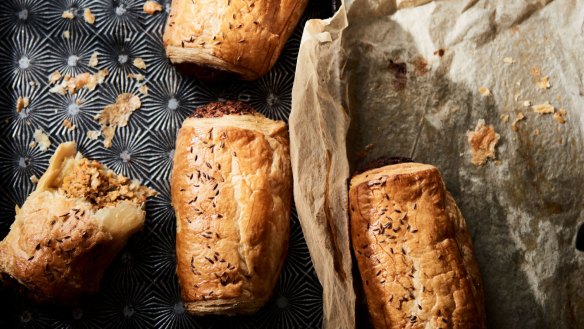 Quinoa and sweet potato sausage rolls from All Day Baking.