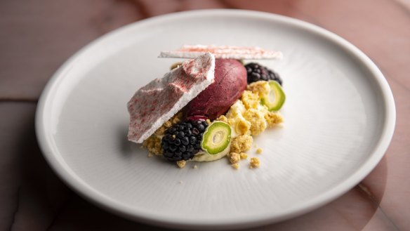 Mulberry, lemon myrtle and meringue.