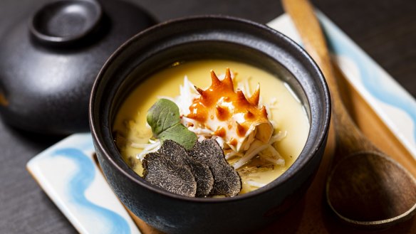 King crab chawan-mushi with fresh truffles.