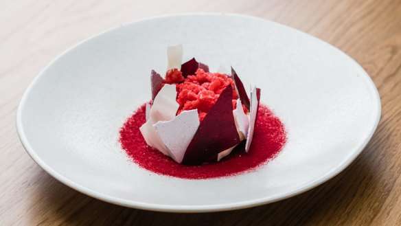 The focus on the food, such as epoises mousse, raspberry,  juniper, sorbet, is "clean and elegant, not too busy", according to chef Cameron Johnston. 