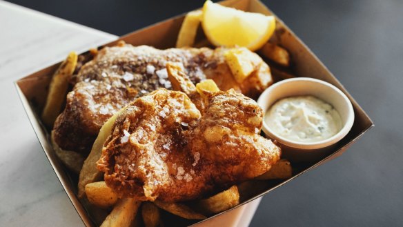 Sydney's best: audibly crunchy fish and chips at Fish Butchery. 