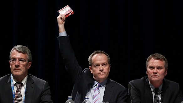 Opposition Leader Bill Shorten votes against a move by Labor's Left faction to ban boat turn-backs.