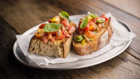 Heirloom tomatoes and basil bruschetta is a lovely last gasp of summer.