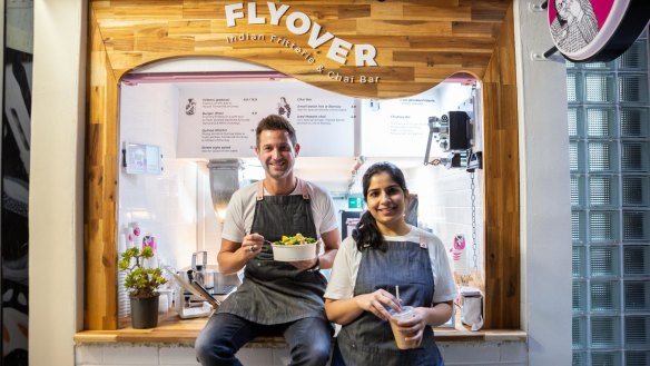 From left: Flyover Fritterie co-owners Patrick Frawley and Gunjan Aylawadi.