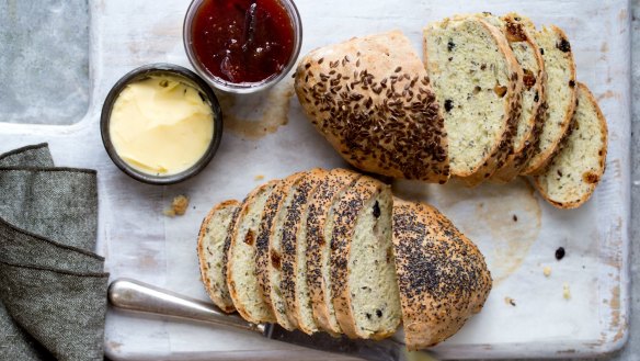 You can reverse the state of stale bread by rehydrating it and heating it.