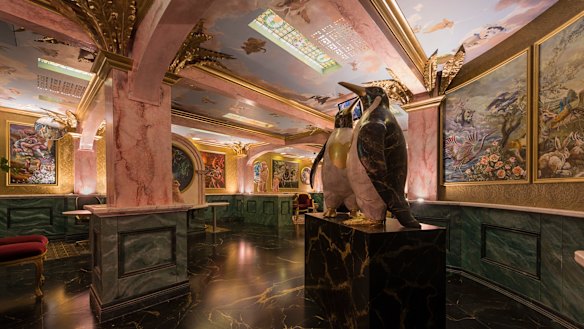 The ANZ Oxford Street branch, rebuilt for Mardi Gras.